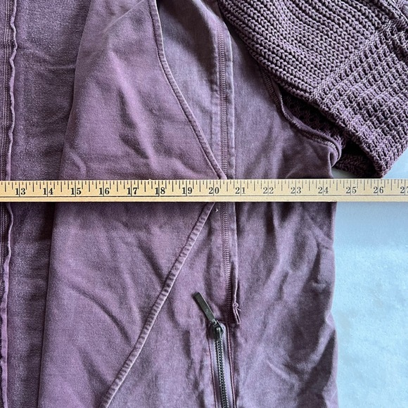 North Style Womens 1X Knit Sleeve Open Front Cardigan Jacket Purple - Picture 8 of 10